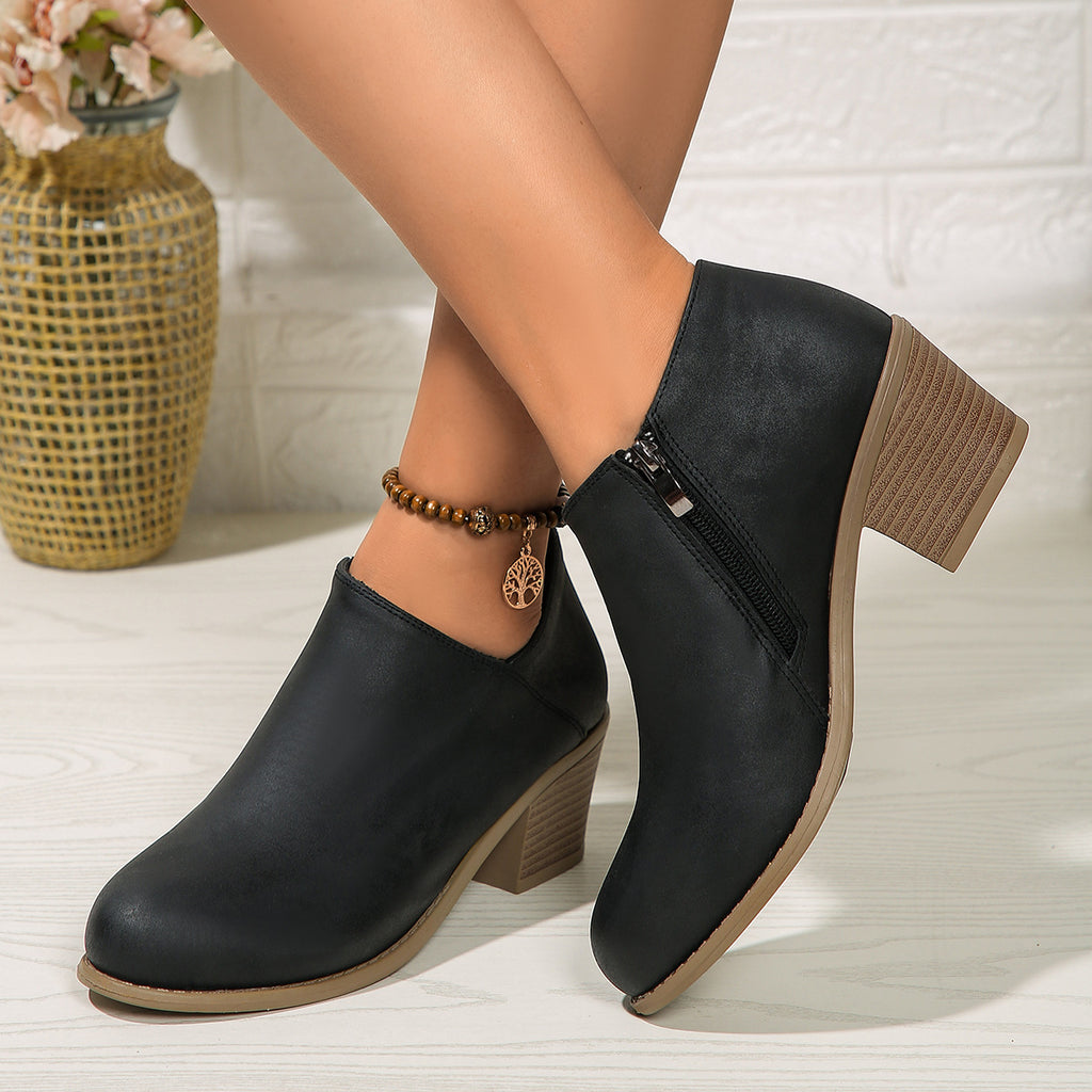Block Heel Ankle Boot