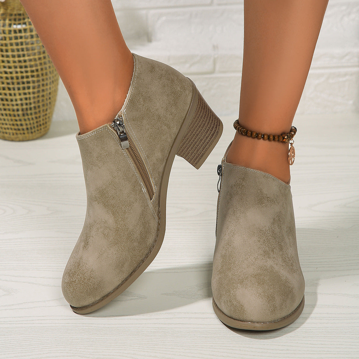 Block Heel Ankle Boot