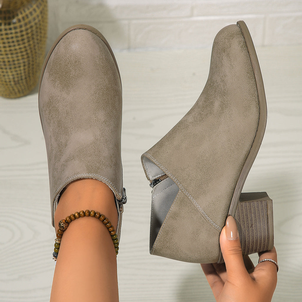 Block Heel Ankle Boot