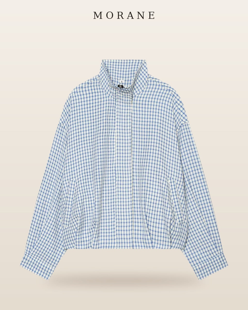 MORANE Gingham Cropped Bomber Jacket