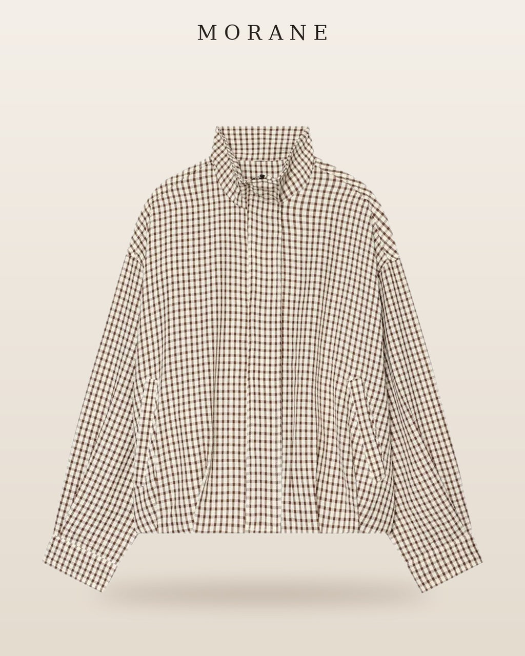MORANE Gingham Cropped Bomber Jacket