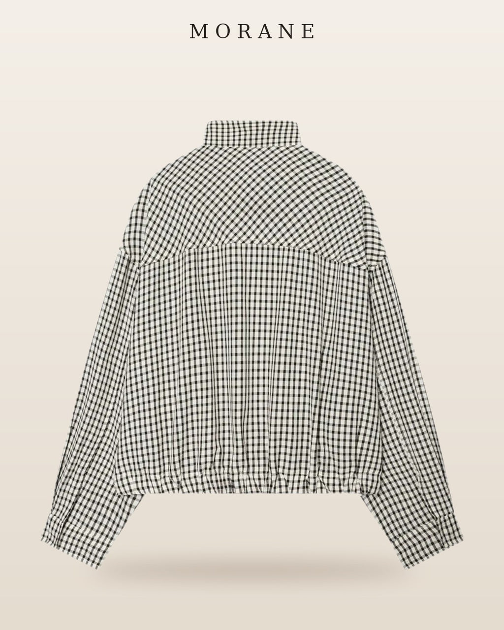MORANE Gingham Cropped Bomber Jacket