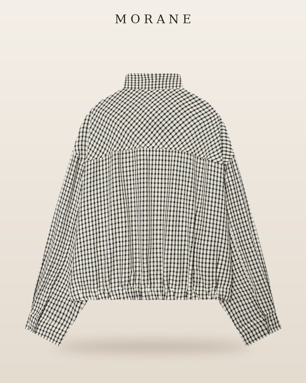 MORANE Gingham Cropped Bomber Jacket