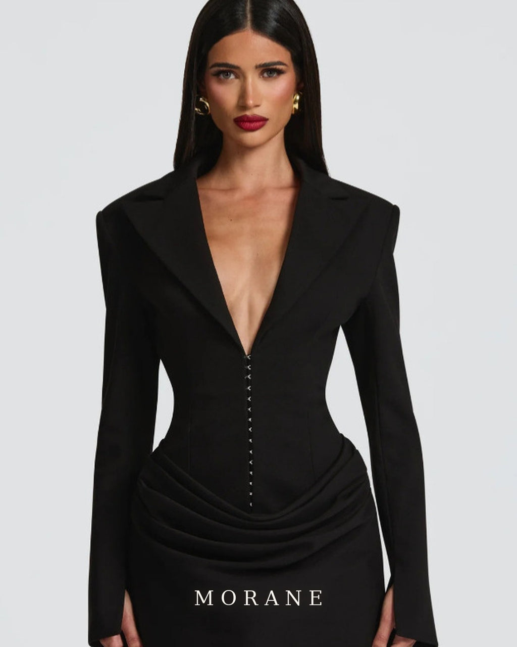 MORANE Draped Blazer Mini Dress