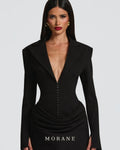 MORANE Draped Blazer Mini Dress