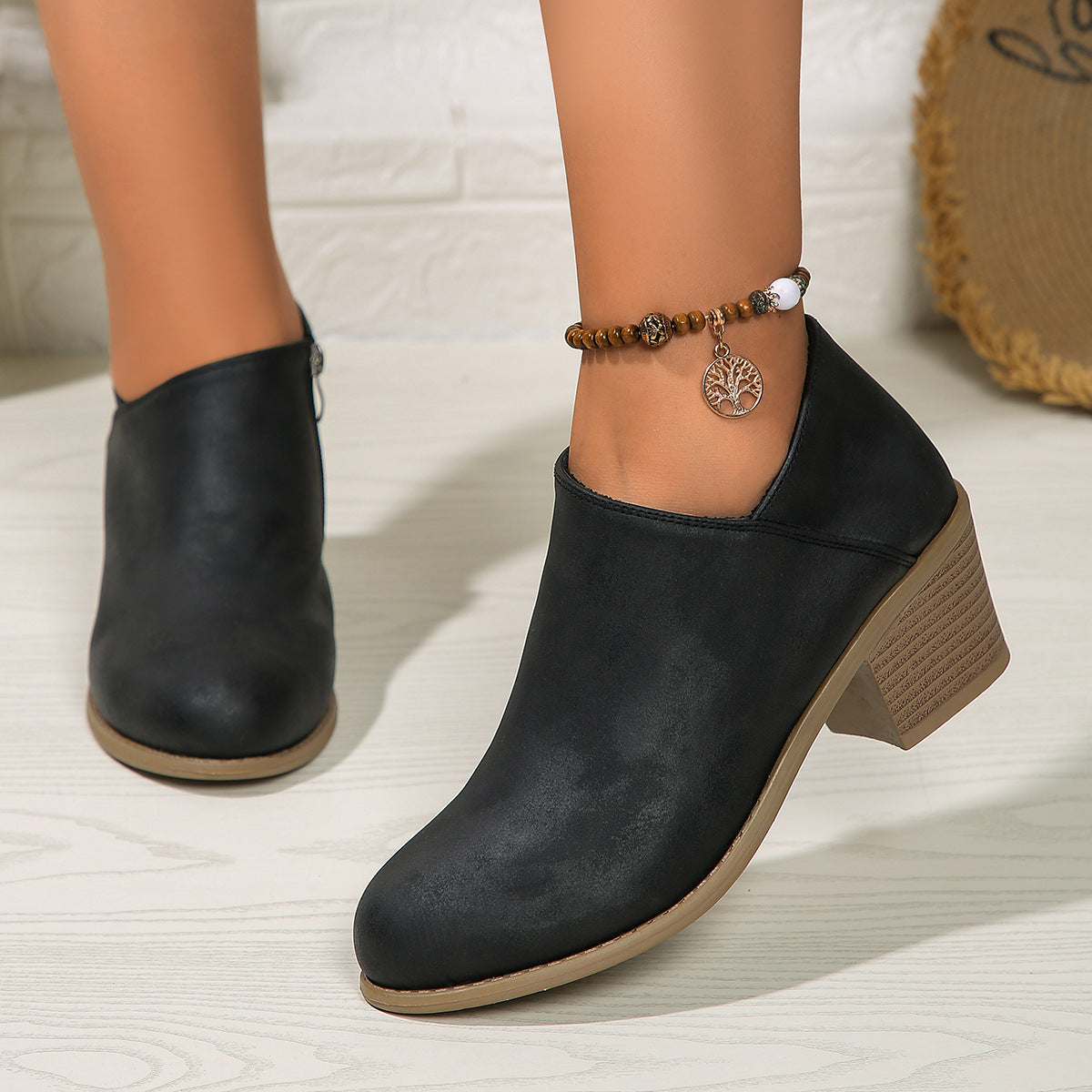 Block Heel Ankle Boot