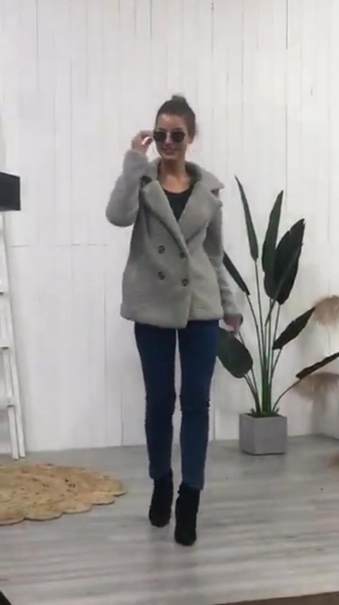 Fluffy Lapel Jacket