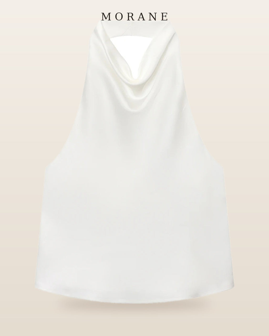 MORANE Satin Cowl Halter Top