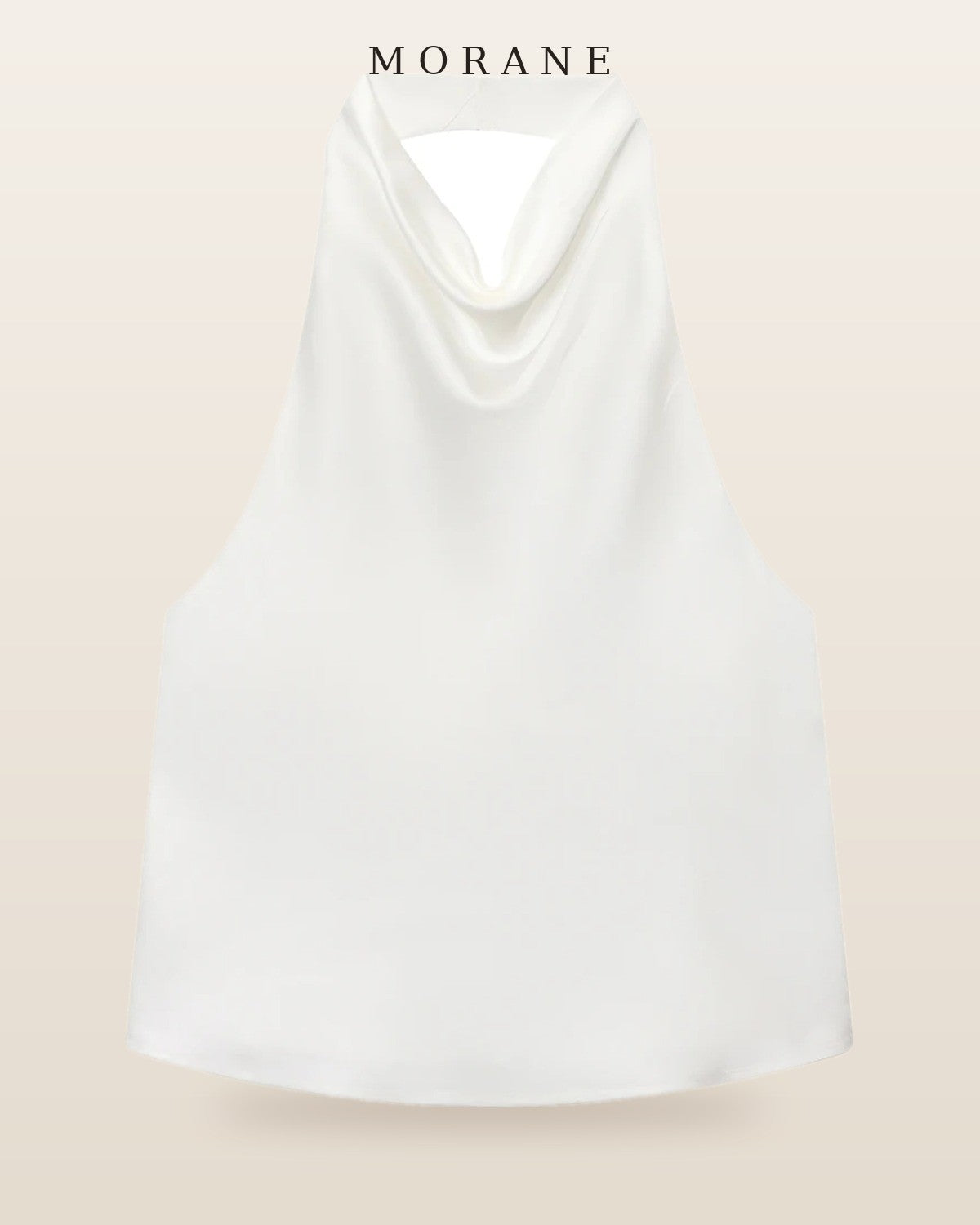 MORANE Satin Cowl Halter Top