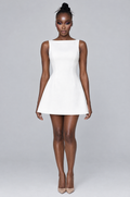Dove Boat-Neck A-Line Mini Dress - front