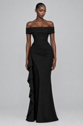 Jet Off-Shoulder Ruffle Maxi Dress - front
