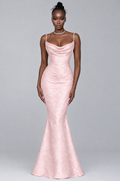Rosé Jacquard Mermaid Maxi Dress - front