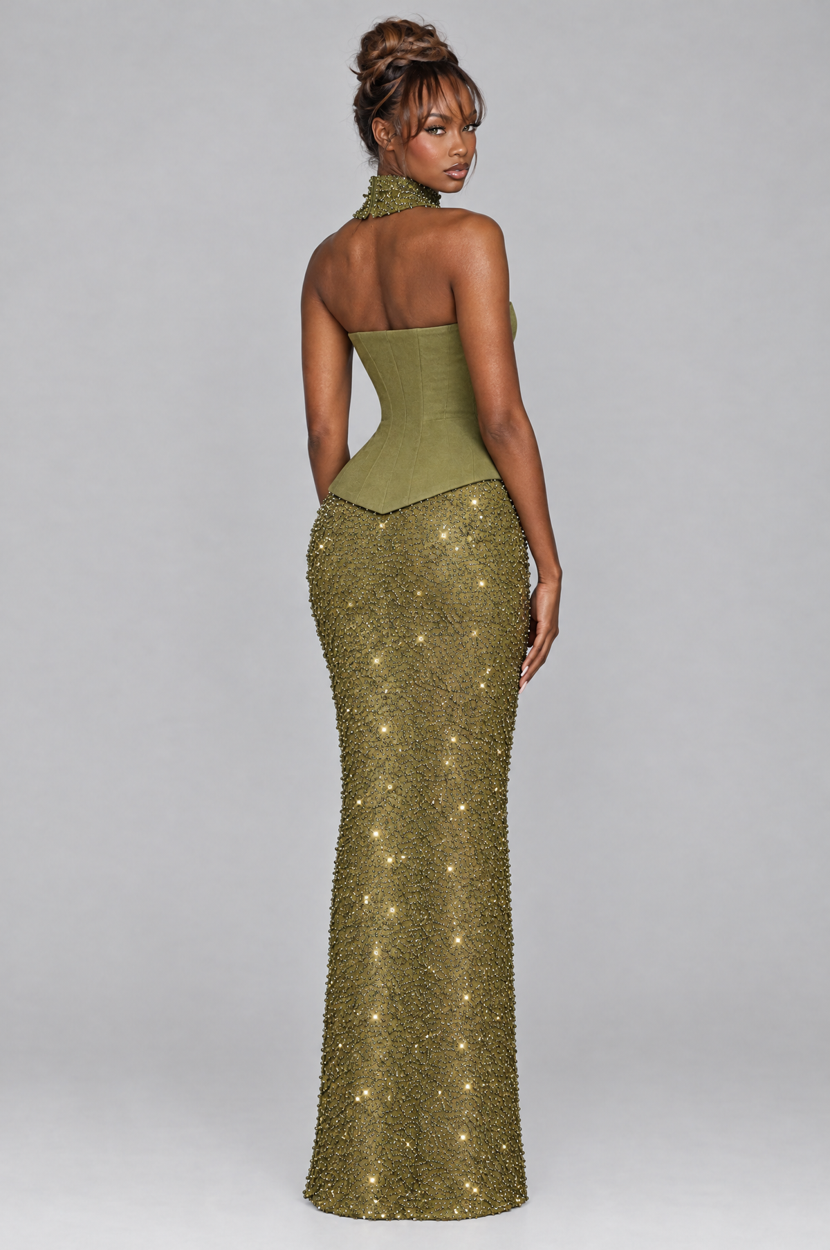 Verdant Corset & Sparkle Skirt Set - back
