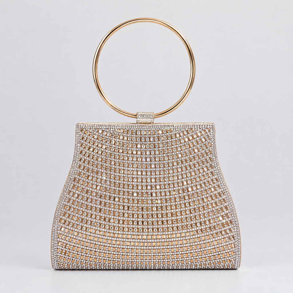 Luxe Crystal Ring-Handle Bag