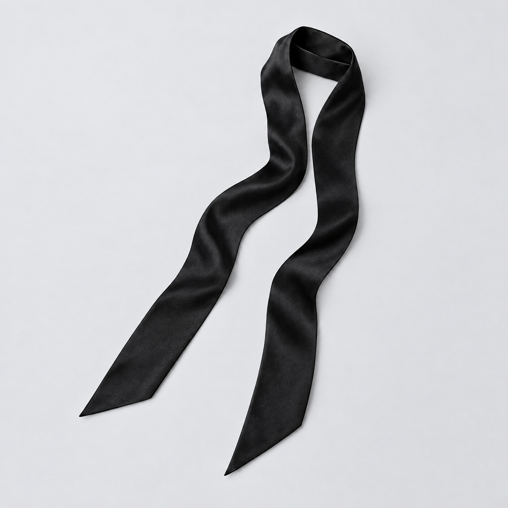 Noir Satin Skinny Scarf