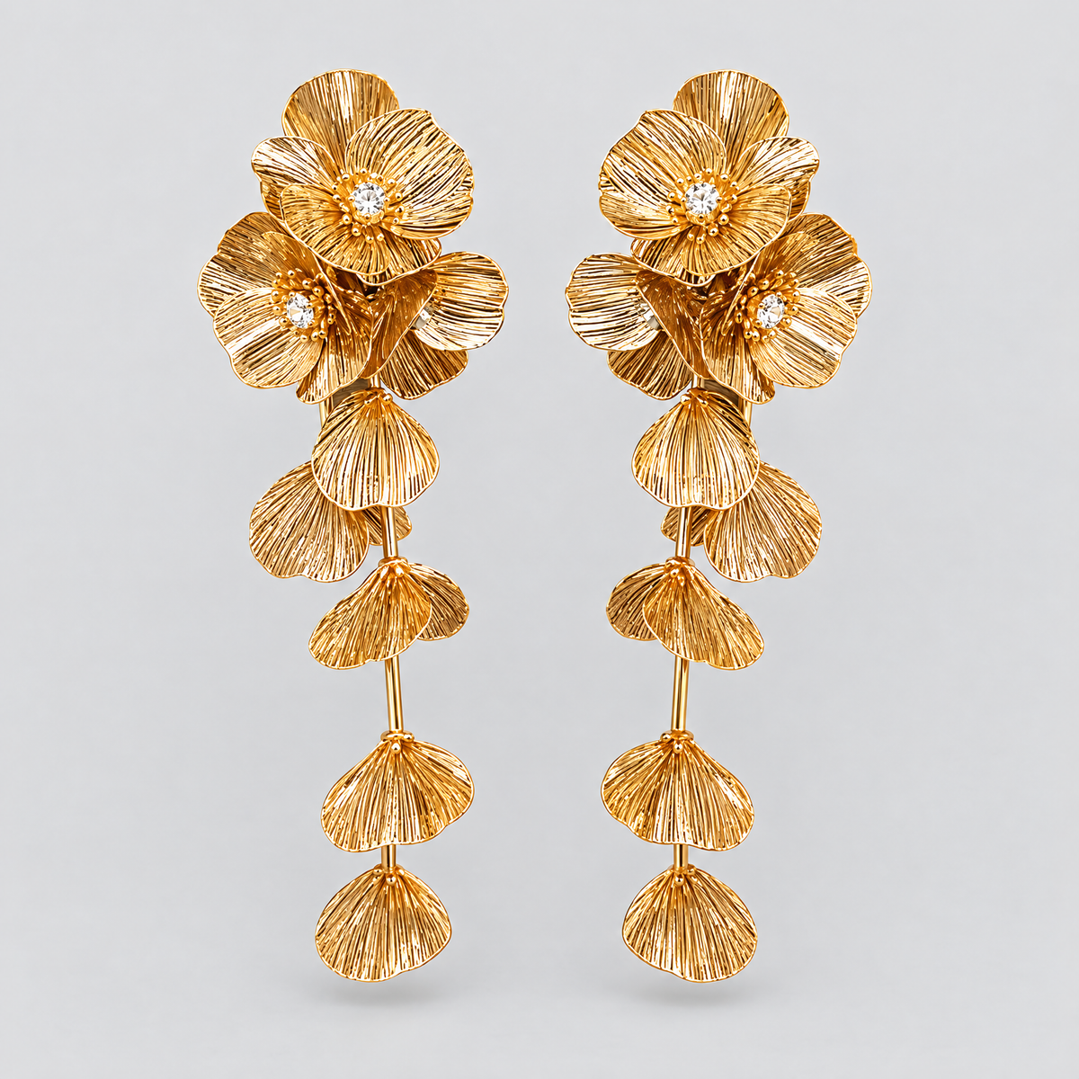 Aurora Gold Petal Statement Earrings