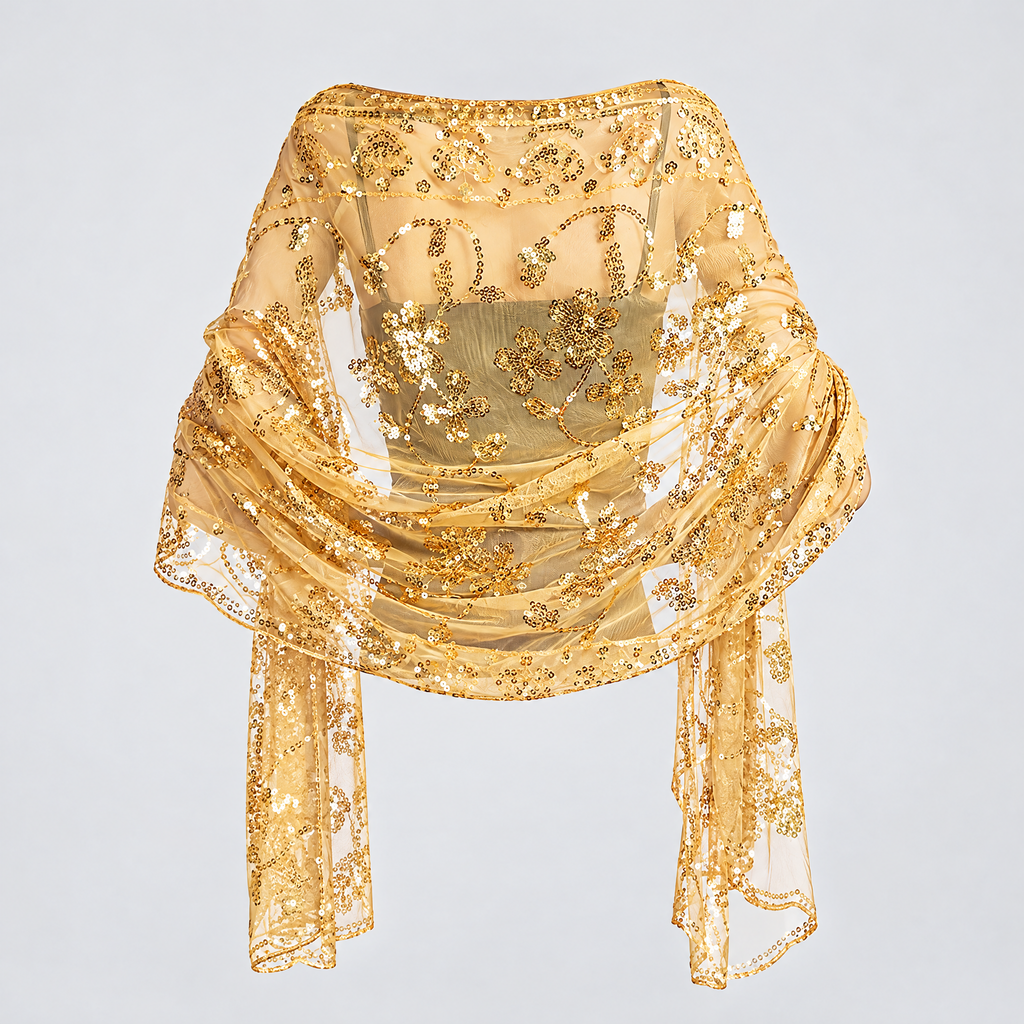 Aurelia Gold Sequin Shawl