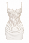 Dentelle Lace Corset Bridal Mini Dress