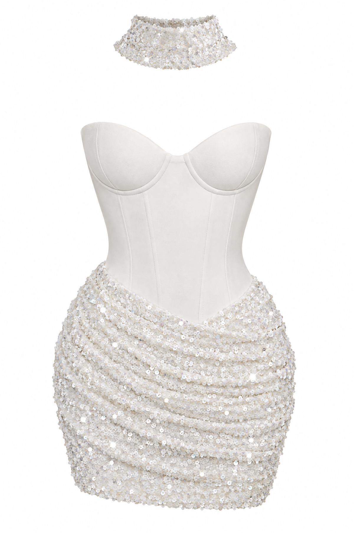 Glimmer Corset Sparkle Mini Dress with Choker - product