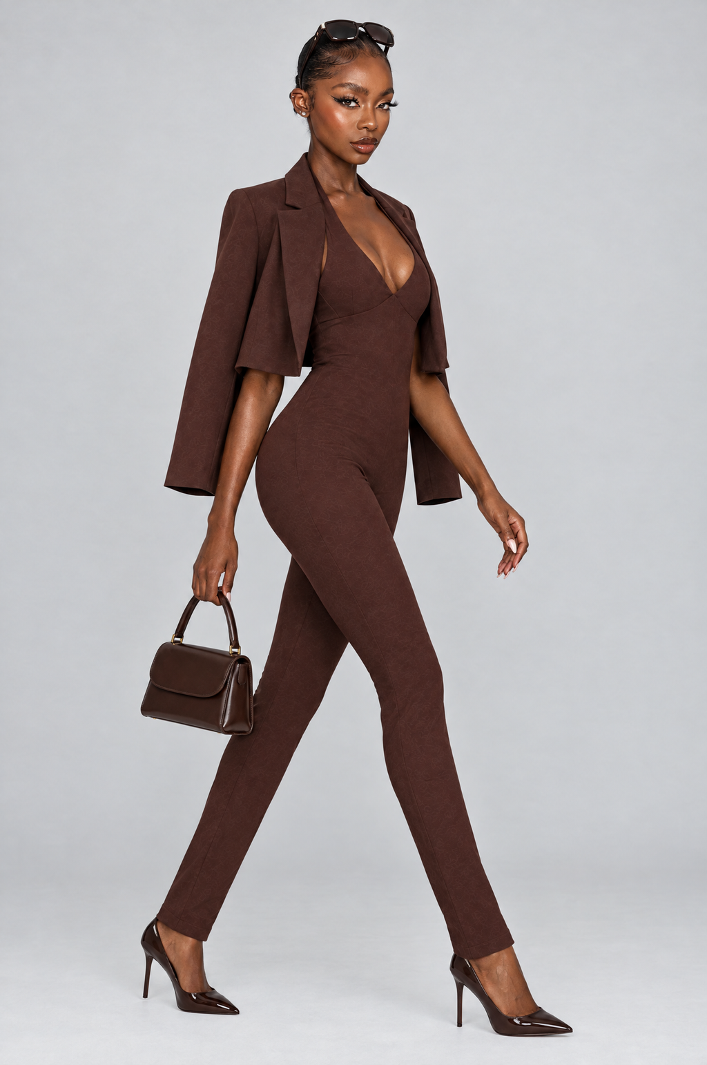 Cacao Halter Jumpsuit - side