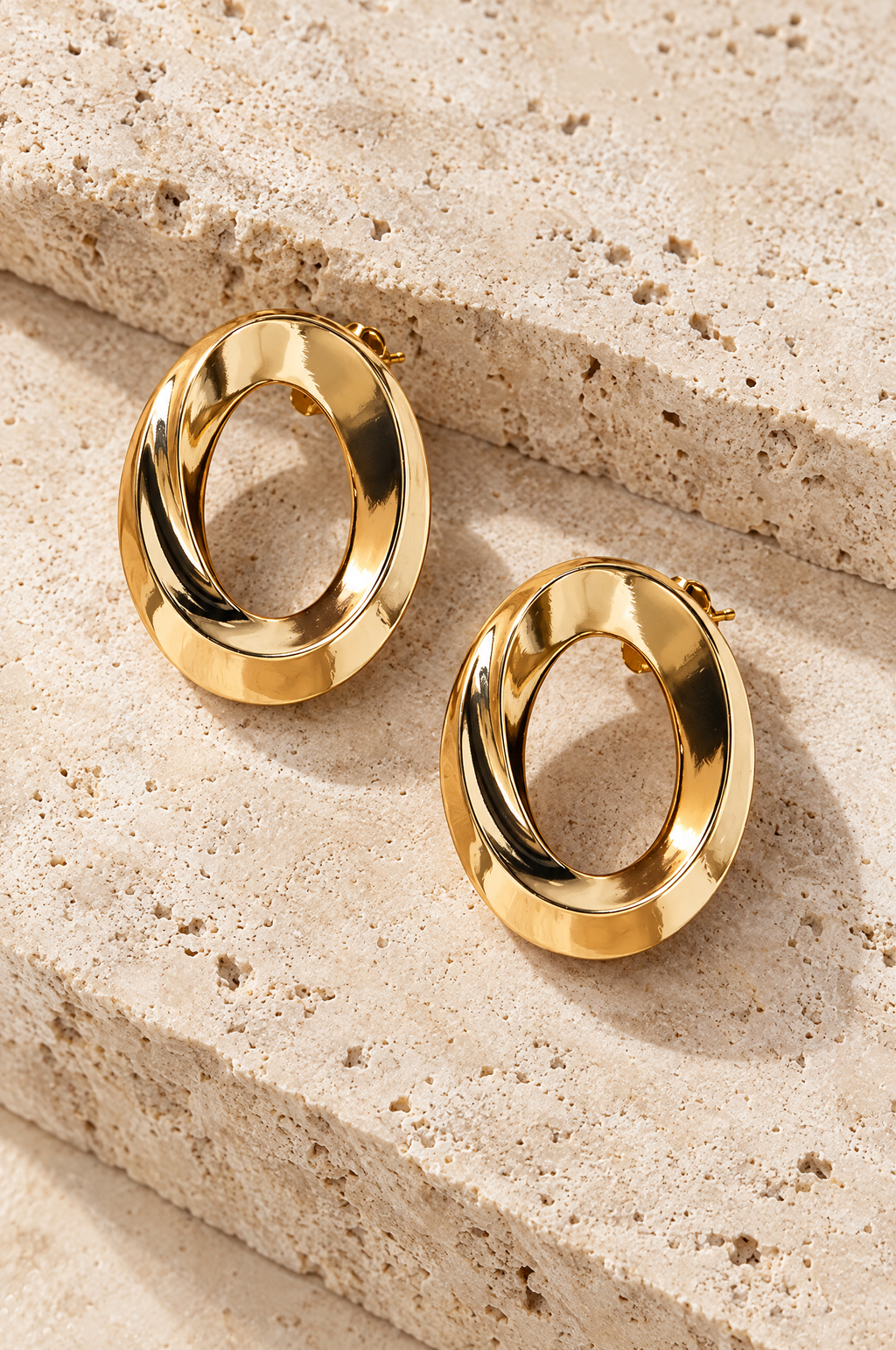 Orbit Sculpted Gold Hoop Earrings