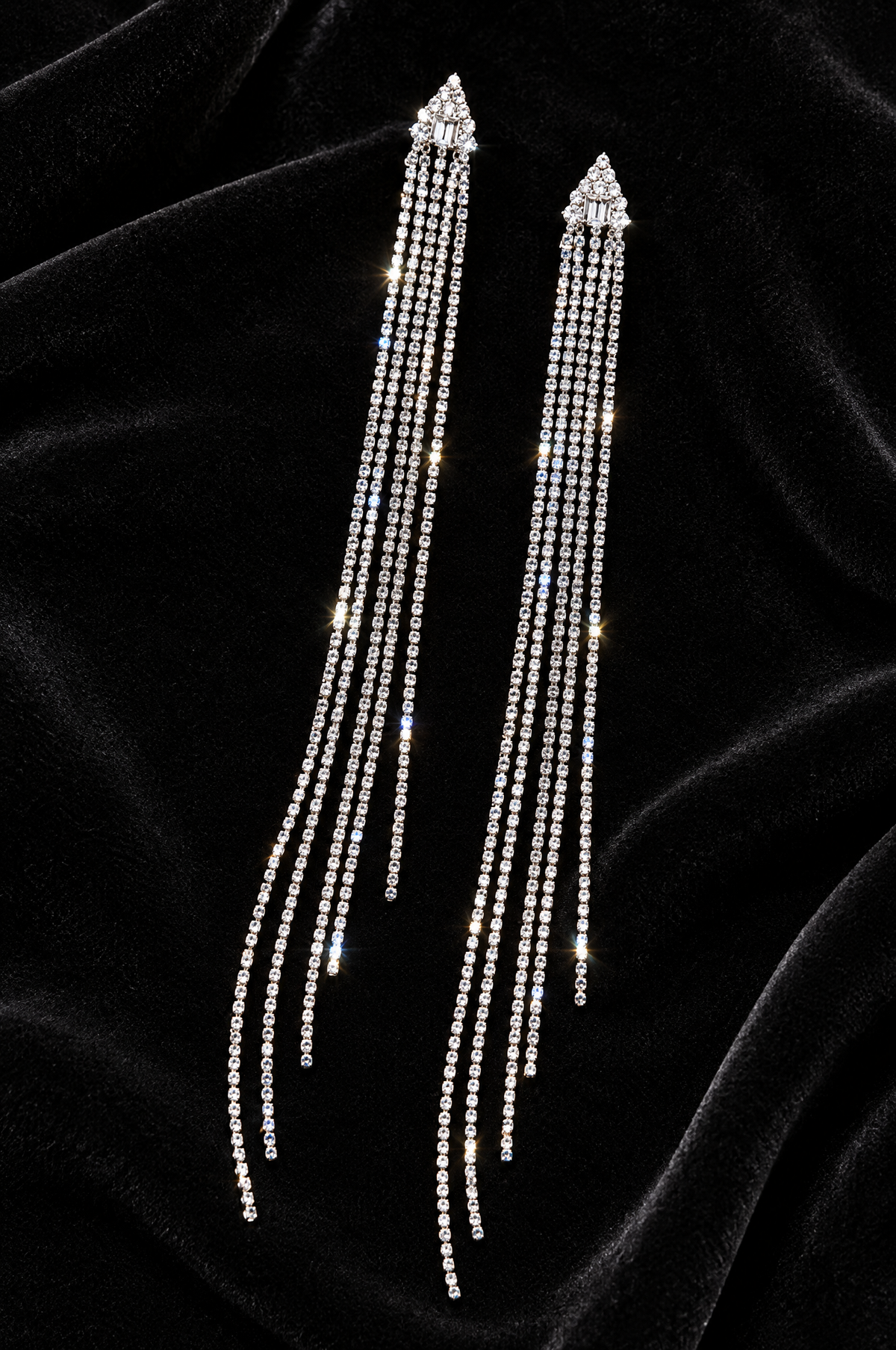 Cascade Crystal Fringe Earrings