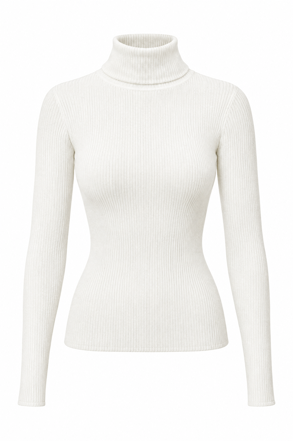Snow Ribbed Turtleneck Sweater