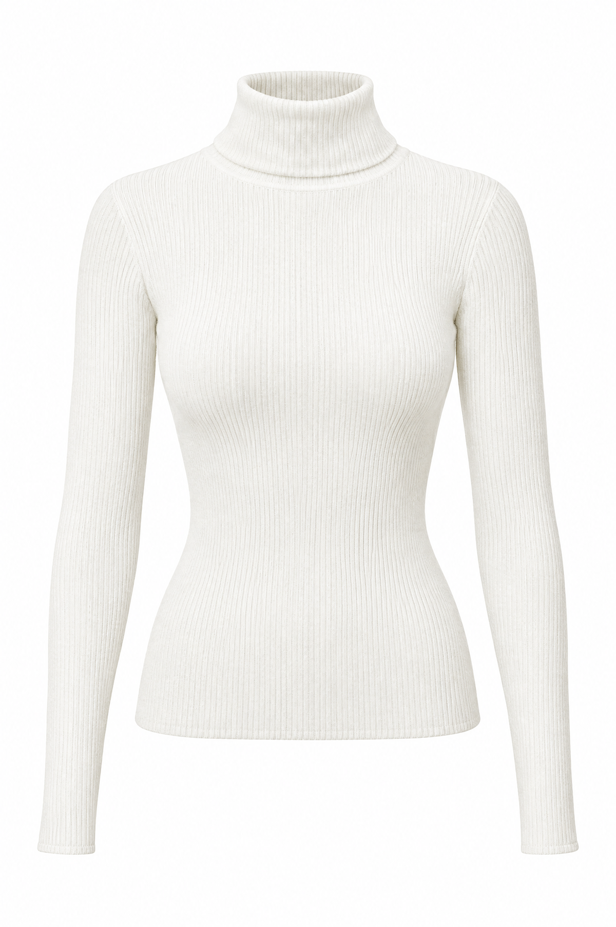 Snow Ribbed Turtleneck Sweater