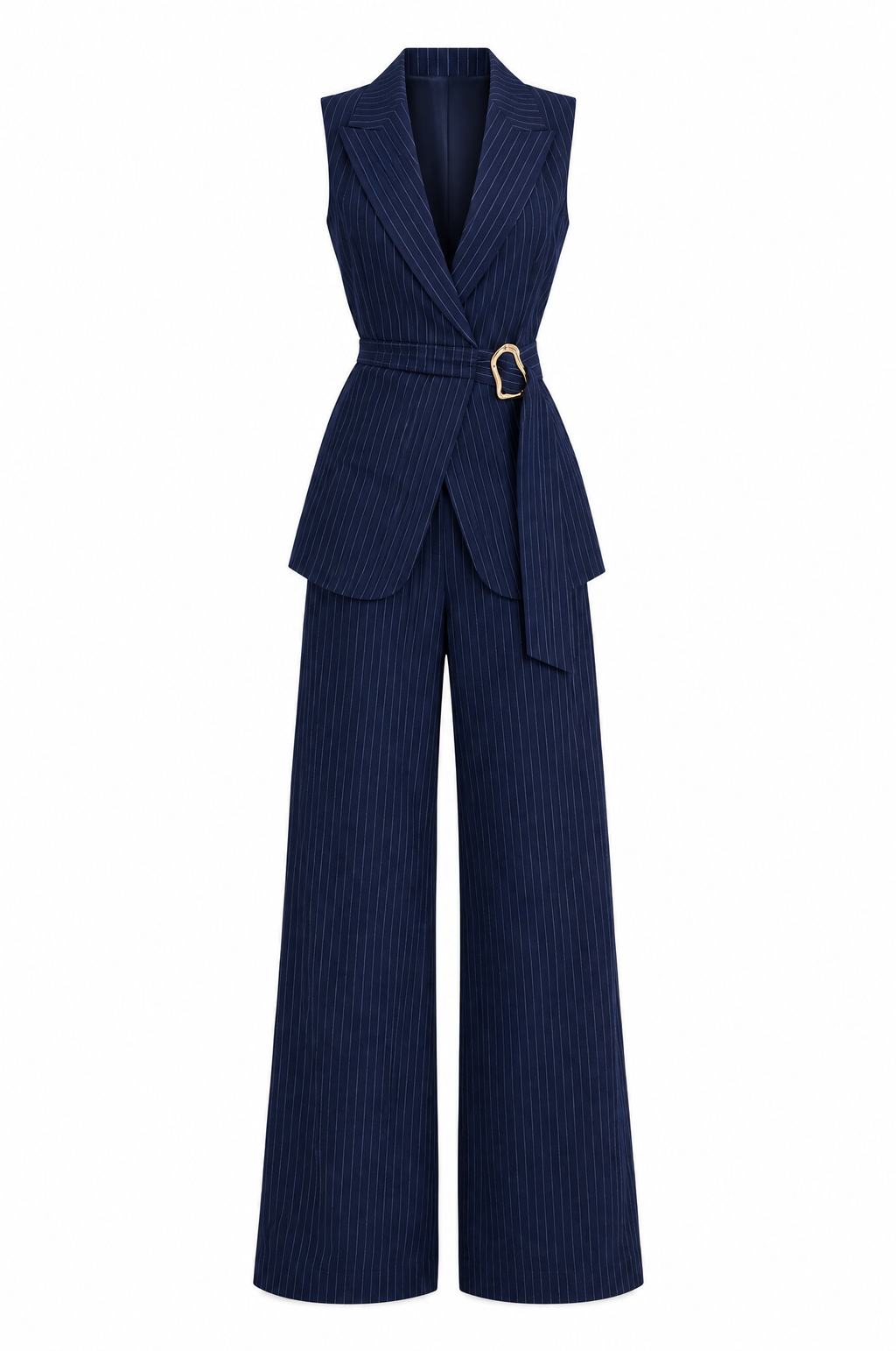 Admiral Belted Vest & Wide-Leg Pant Set