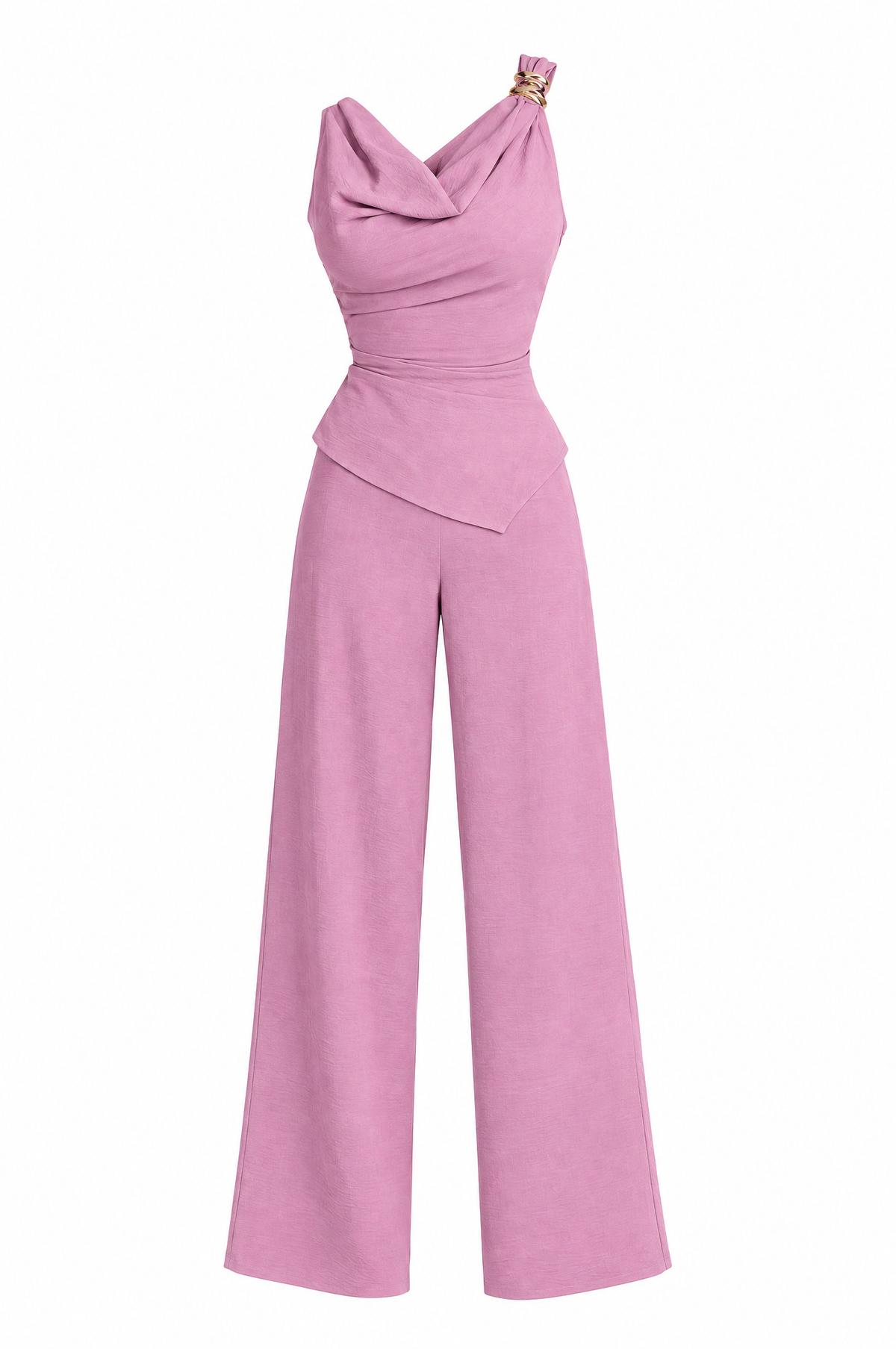 Orchid Cowl Top & Wide-Leg Pant Set