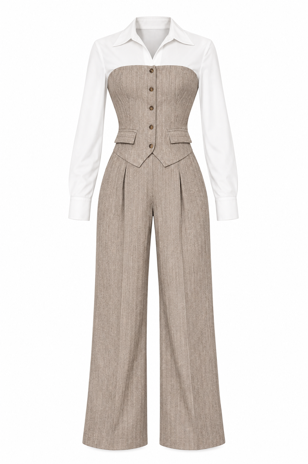 Ledger Pinstripe Vest & Trouser Set