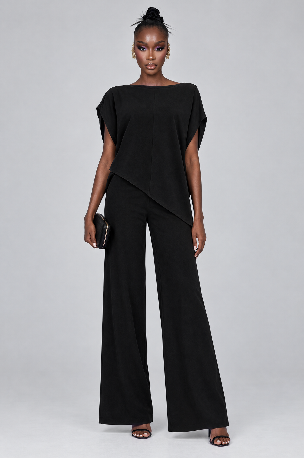 Ombra Draped Off-Shoulder Pant Set