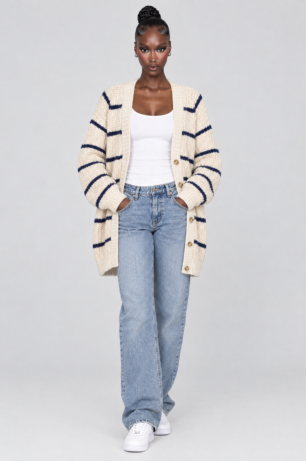 Marina Striped Chunky Cardigan