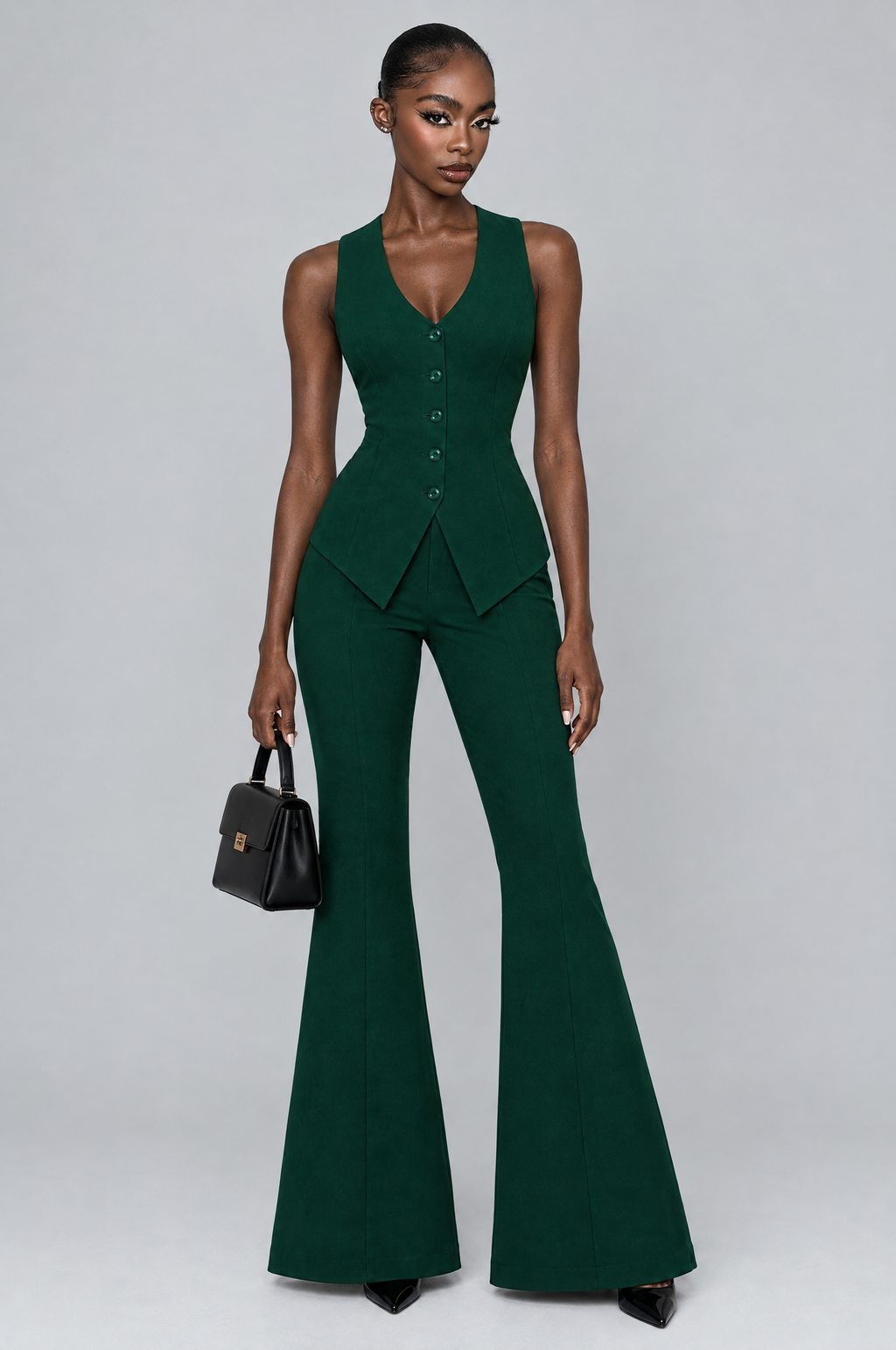 Forest Tailored Vest & Flare Pant Set