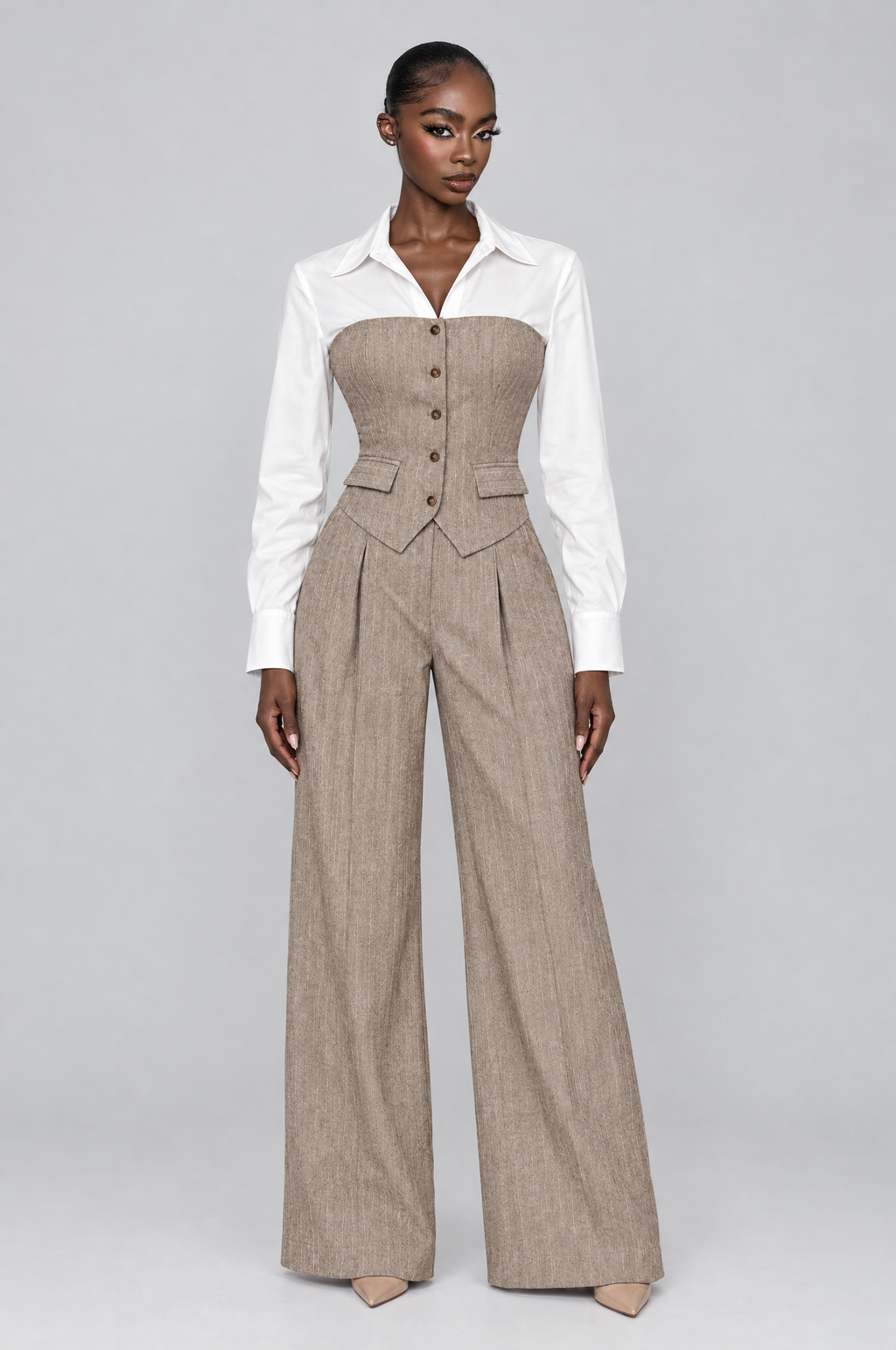 Ledger Pinstripe Vest & Trouser Set