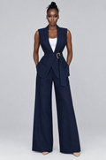 Admiral Belted Vest & Wide-Leg Pant Set