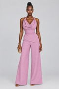 Orchid Cowl Top & Wide-Leg Pant Set
