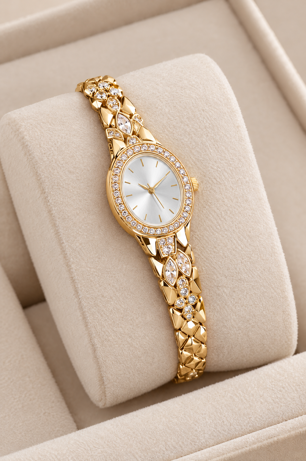Oval Crystal Bracelet Watch
