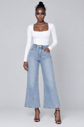 Skyline Cropped Wide-Leg Jeans on model