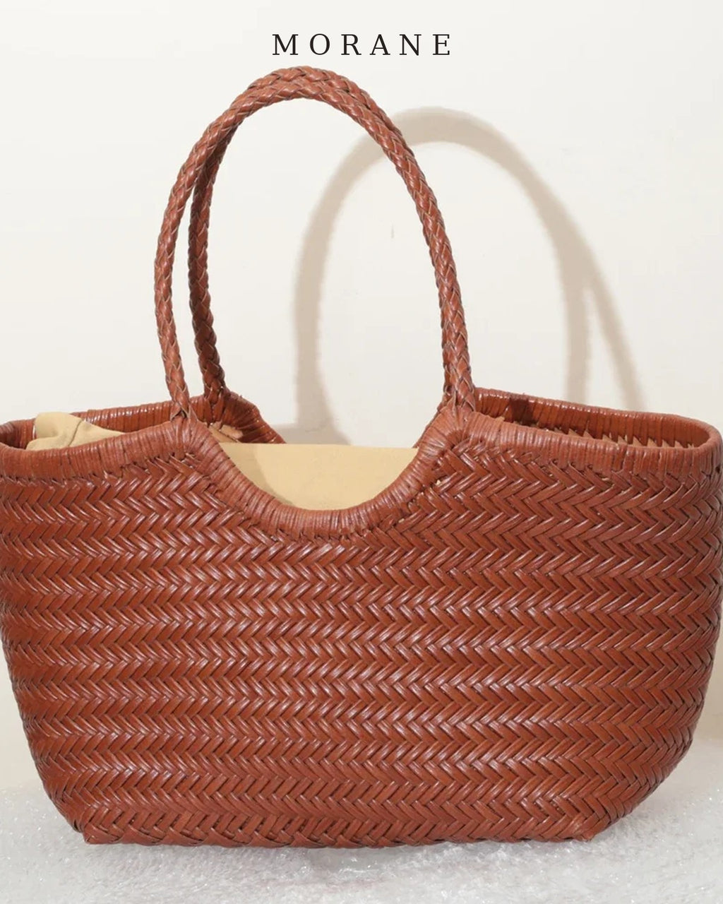 MORANE Woven Leather Basket Tote