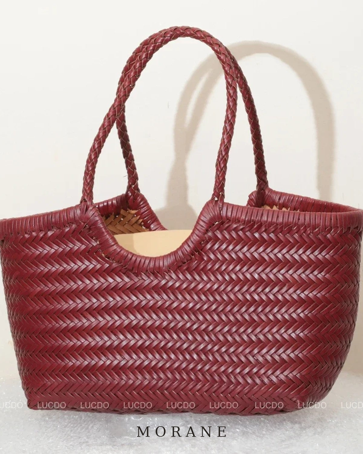 MORANE Woven Leather Basket Tote