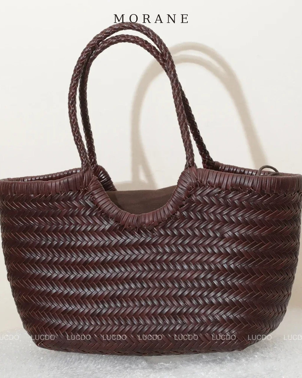 MORANE Woven Leather Basket Tote