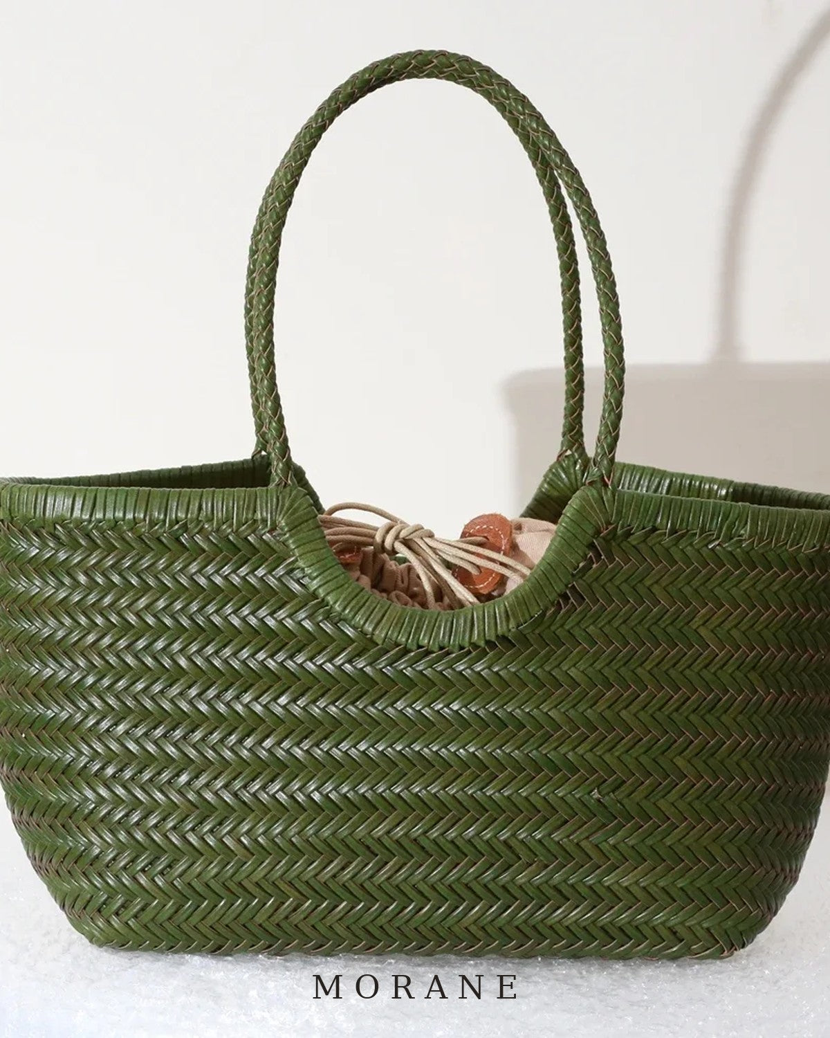 MORANE Woven Leather Basket Tote