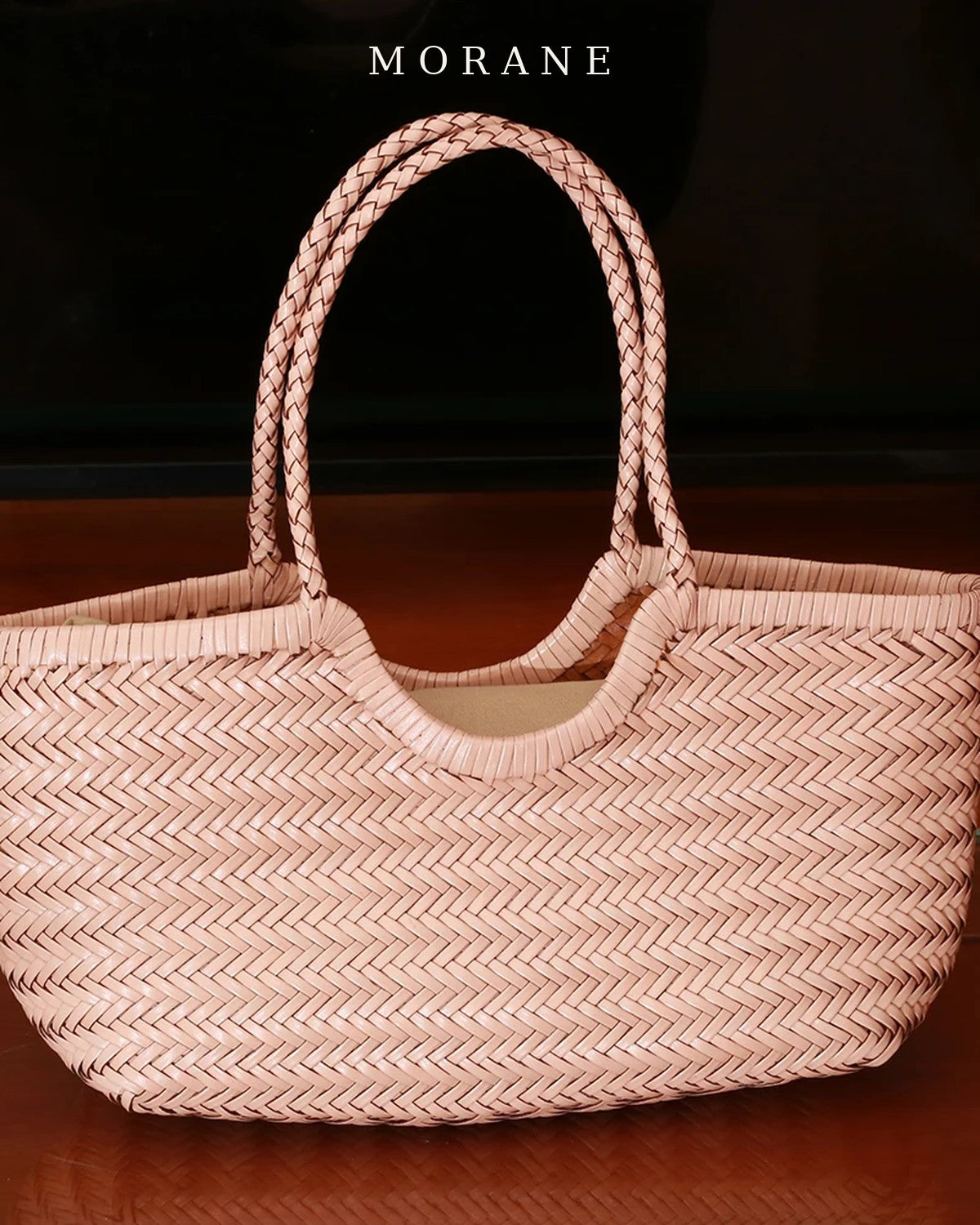 MORANE Woven Leather Basket Tote