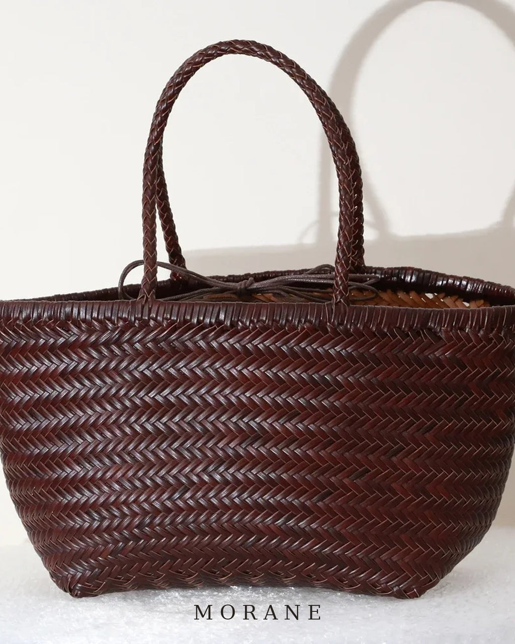 MORANE Woven Leather Basket Tote