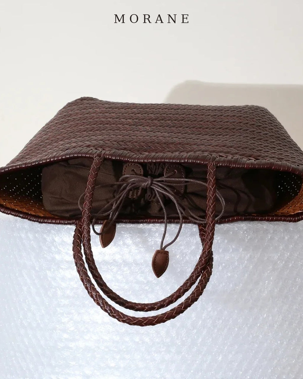 MORANE Woven Leather Basket Tote