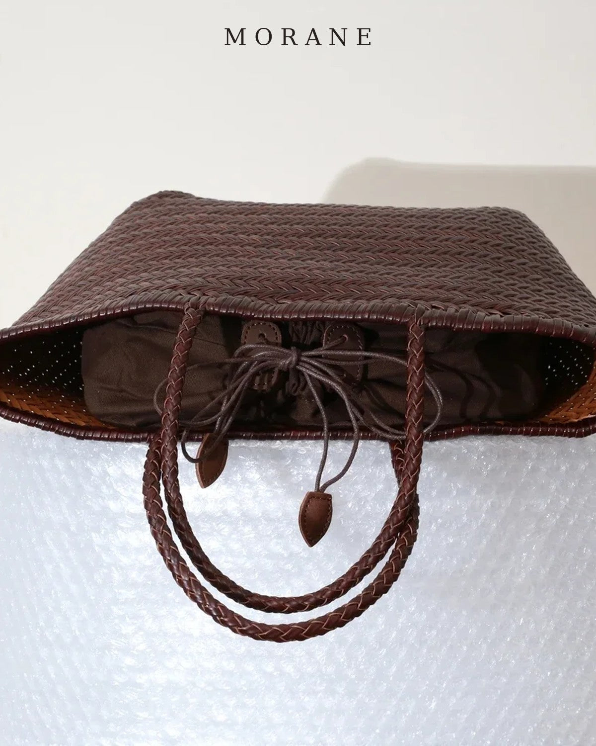 MORANE Woven Leather Basket Tote