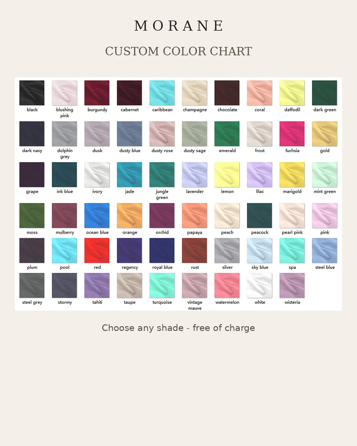 MORANE Sequin Mermaid Prom Gown custom color chart