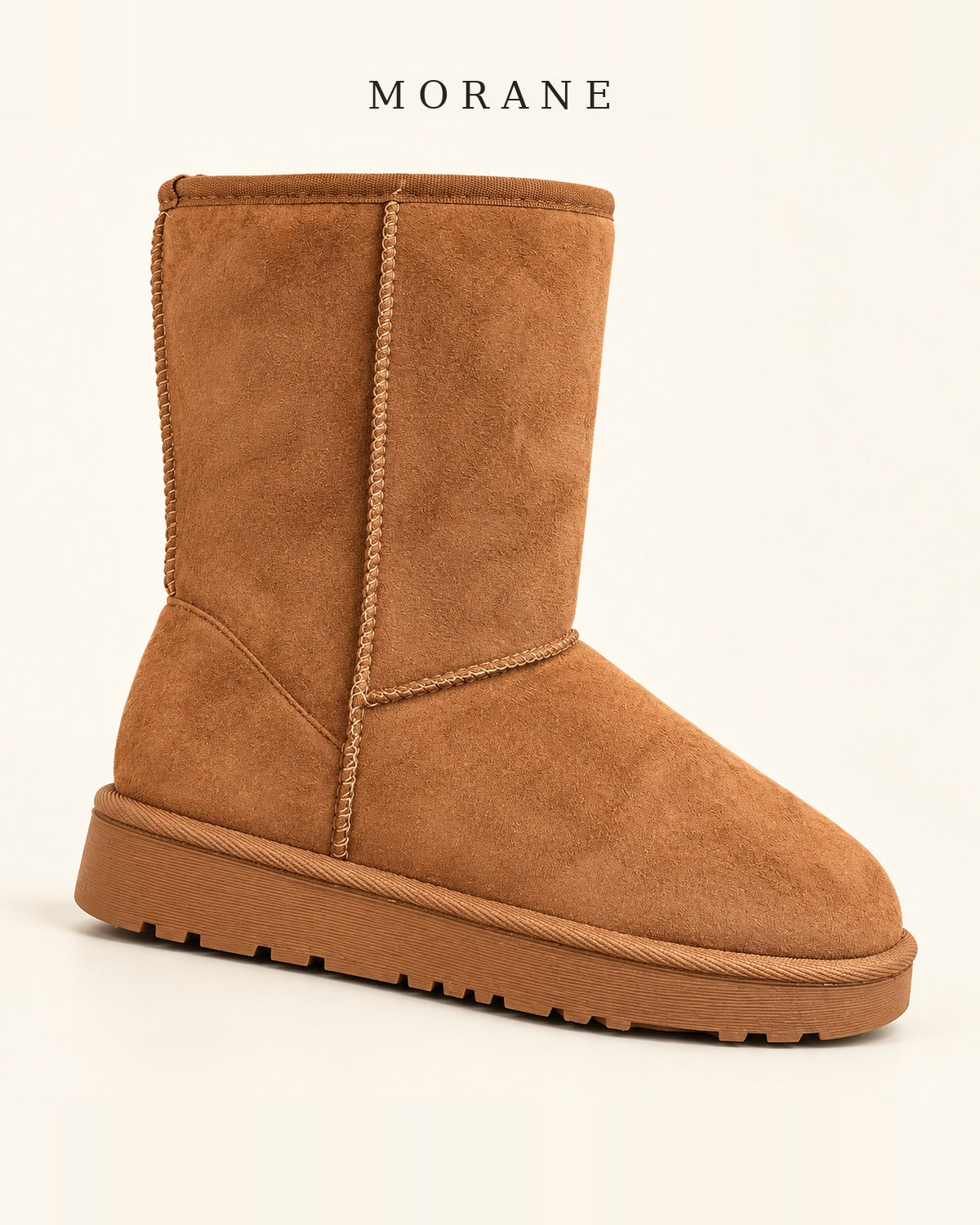 MORANE The Aspen Faux Shearling Boot in Chestnut