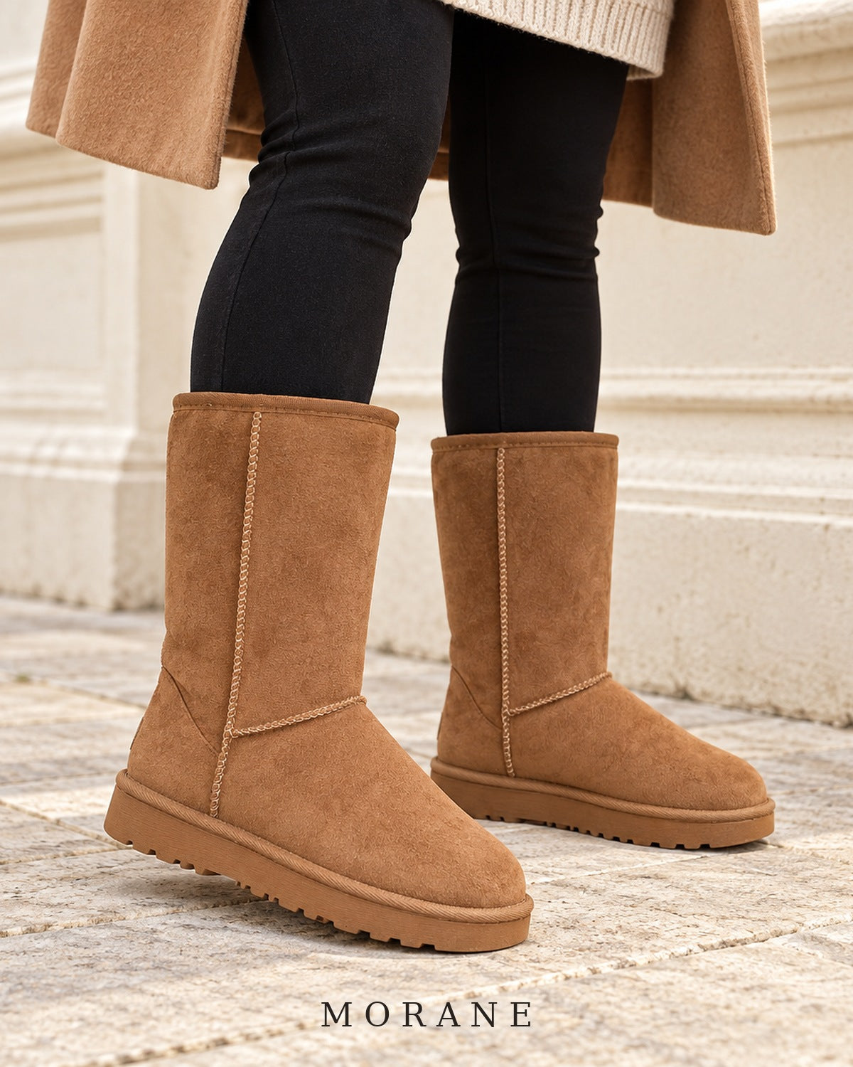 MORANE The Aspen Faux Shearling Boot in Chestnut